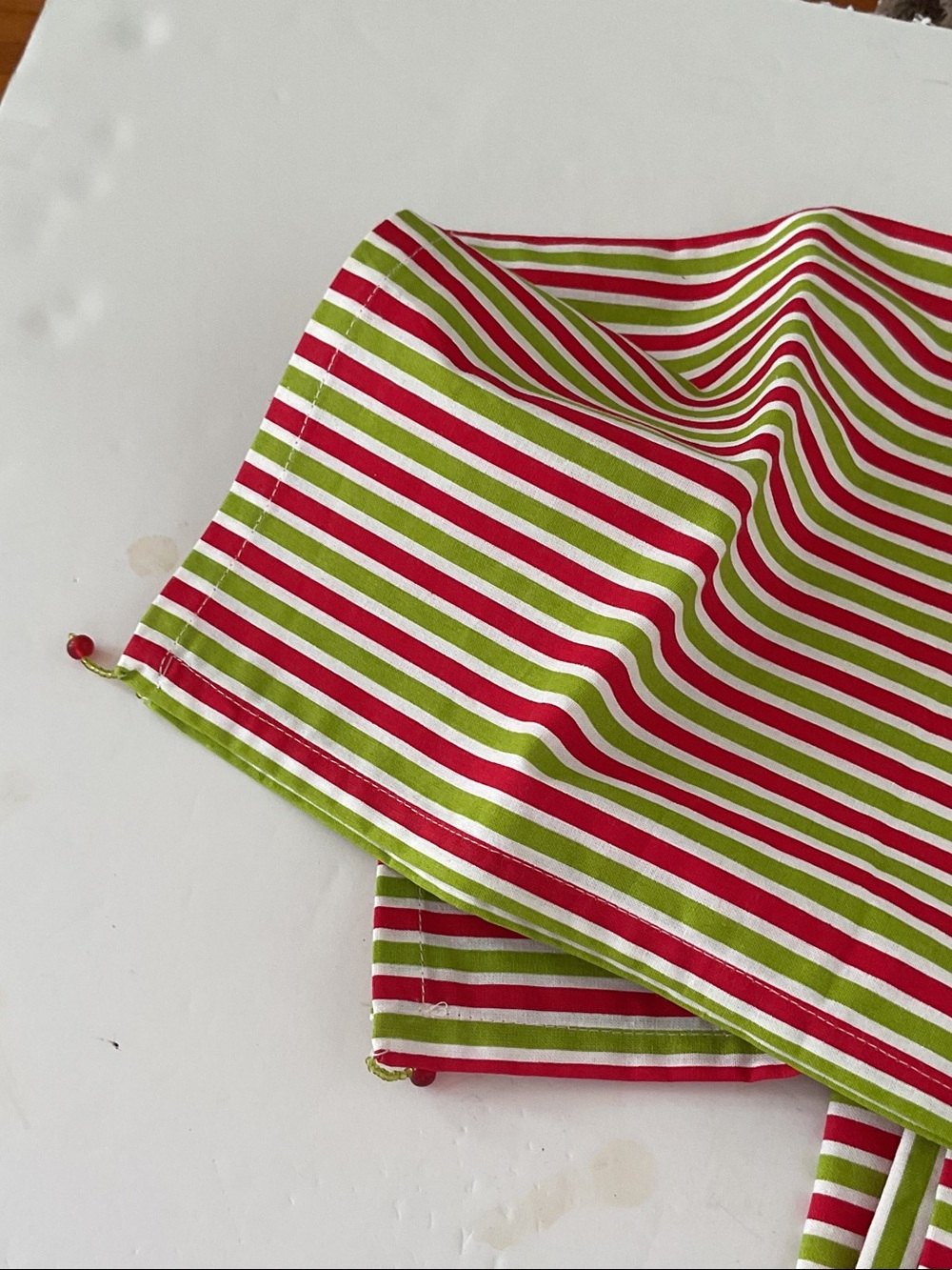 Pier 1 Red, Green & White Striped cotton napkins set of 4. NWT